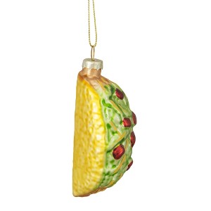 Northlight 3.5" Yellow Taco Glass Christmas Ornament - 1 of 4