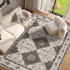 Machine Washable Area Rug 9x12 for Living Room Vintage Geometric Bedroom Carpet Non-Shedding Large Non Slip Throw Carpet Stain Resistant Mat - 3 of 4