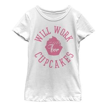 Girl's CHIN UP Will Work for Cupcakes T-Shirt