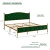 Velvet Upholstered Bed Frame with Solid Wooden Slats Support and Button Tufted Headboard - 2 of 4