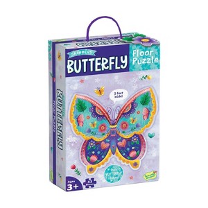 Peaceable Kingdom Butterfly Floor Puzzle — 53-Piece Shaped Puzzle for Ages 3+ - 1 of 4