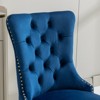 Racxily Velvet Dining Chairs Set of 2,  w/ Chrome Stainless Steel Plating Legs, Nailhead Trim, Button Tufted Parsons Dining Room Chair - 4 of 4