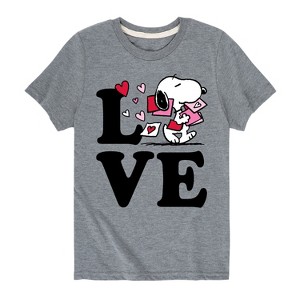 Boys' - Peanuts - Love Snoopy Short Sleeve Graphic T-Shirt - 1 of 4