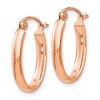 Black Bow Jewelry 2.75mm x 19mm Polished 14k Rose Gold Domed Oval Tube Hoop Earrings - 2 of 4