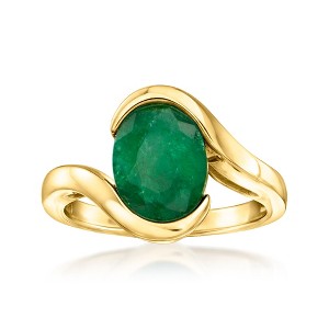 Ross-Simons 2.70 Carat Emerald Swirl Ring in 18kt Gold Over Sterling - 1 of 4