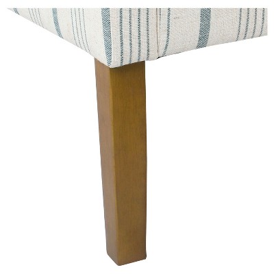 Calypso Blue Striped Modern Swoop Accent Armchair