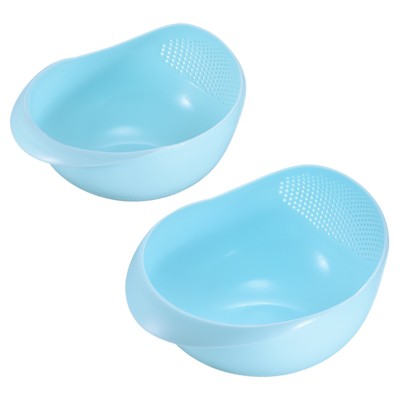 Unique Bargains Plastic Quick Drain Multipurpose Handle Design Fruits Food Strainers Set