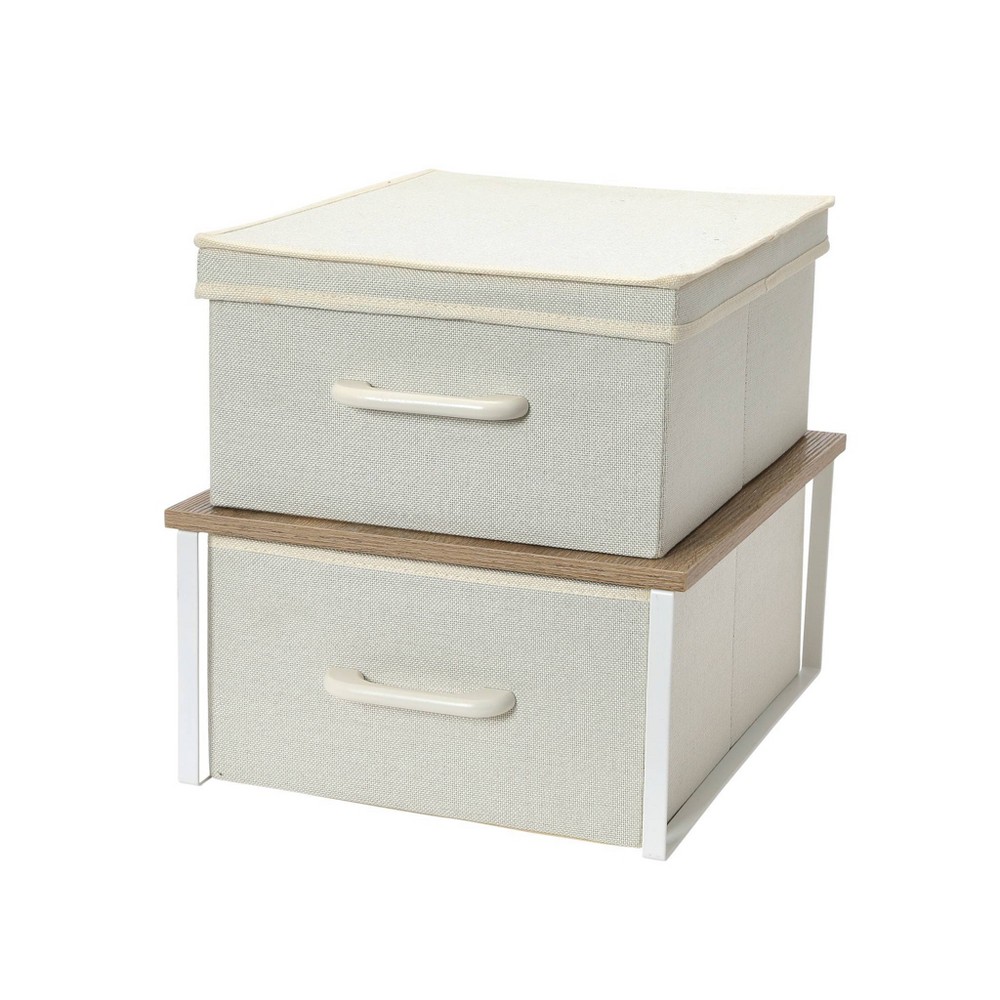 Photos - Clothes Drawer Organiser Household Essentials Stacking Storage Boxes with Laminate Top Coastal Oak