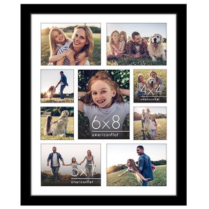 Americanflat 16x20 Collage Picture Frame  - Multi Picture Frames Fit One 6x8, Four 5x7 and Four 4x4 Photos or Use as One 16x20 Frame -- Black - 1 of 4