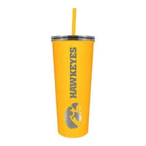 NCAA Iowa Hawkeyes 24oz Skinny Tumbler with Straw - 1 of 4