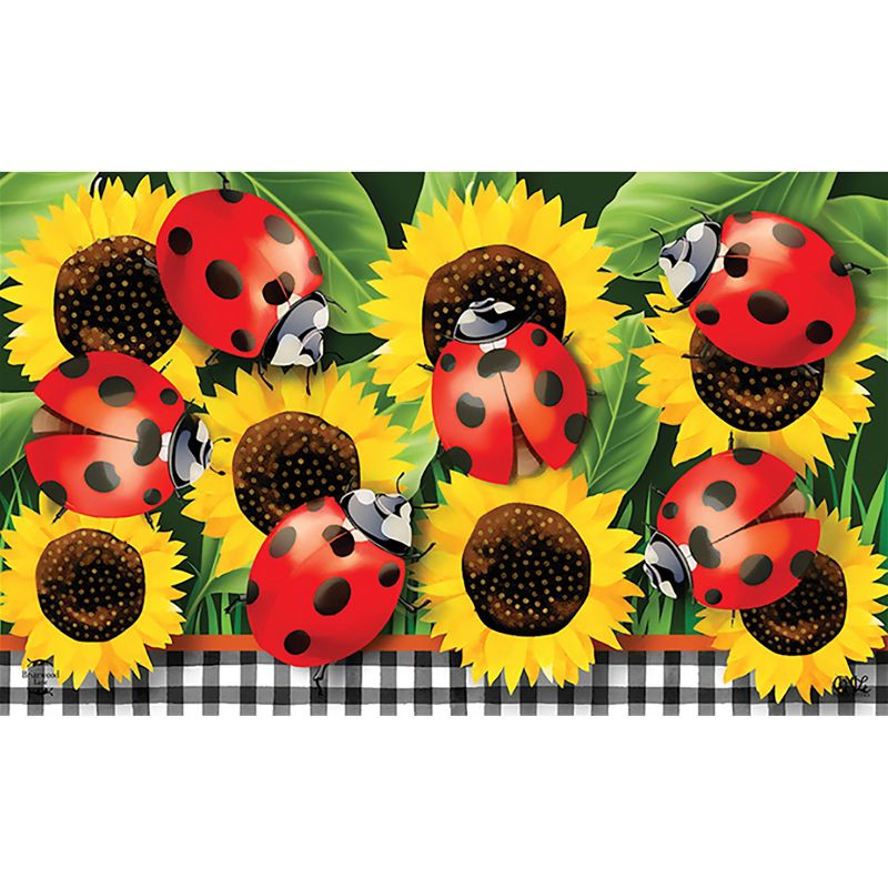 Briarwood Lane Ladybugs And Sunflowers Summer Doormat Floral Everyday Indoor Outdoor 30" x 18", 1 of 5