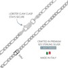 KISPER Solid 925 Sterling Silver Necklace, 3mm Figaro Link Chain Design with Lobster Clasp, For Men & Women, Made in Italy - image 3 of 4