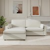 Vipbear Sectional Couch With Armrests, Modular Deep Seat Sofa With Ottoman, 89" Modern Corduroy Couches For Living Room, Apartment, Office, Gray/Beige - 2 of 4