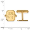 Black Bow Jewelry 14k Yellow Gold Plated Sterling Silver North Carolina State Wolfpack NCAA Cuff Links - 2 of 3