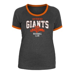 MLB San Francisco Giants Women's Heather Bi-Blend Ringer T-Shirt - 1 of 4