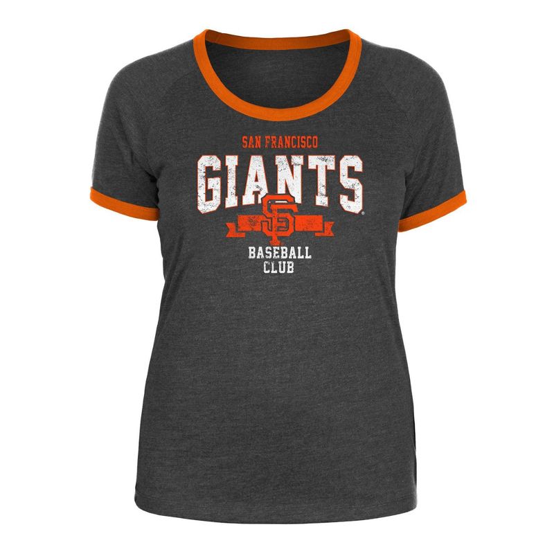 MLB San Francisco Giants Women&#39;s Heather Bi-Blend Ringer T-Shirt, 1 of 7