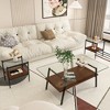 Dolonm Modern Rectangle Coffee Table with Tempered Glass Top & Black Metal Legs for Living Room - 2 of 4