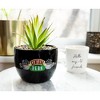 Silver Buffalo Friends Central Perk Logo Large 7.75 x 4.75 Inch Ceramic Planter with Artificial Succulent - 2 of 4