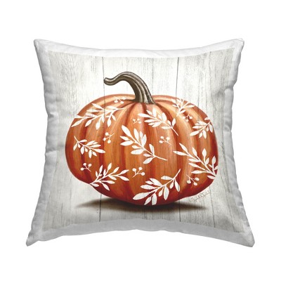 Stupell Industries Rustic Seasonal Pumpkin Leaf Sprig Pattern