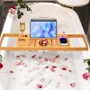 Attop Luxury Bathtub Caddy Tray for Tub - Foldable Bamboo Bath Table Tray with Book and Wine Glass Holder, Expandable - 3 of 4