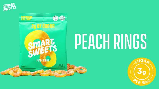 SmartSweets Peach Rings Sour Gummy Candy - 1.8oz, 2 of 13, play video
