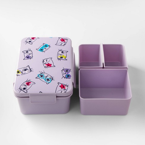 36oz Kids Cat Print Bento Box Purple Cat Jack Target