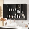 NicBex 36x28" Wall Mounted Medicine Cabinet,Bathroom Storage Cabinet with Mirror,Adjustable Shelves,1 Door&Towel Hooks,Bathroom Organizer - 2 of 4