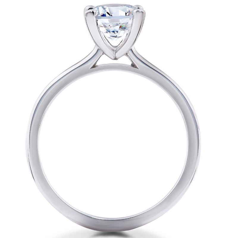 Pompeii3 1/2 ct Lab Created Diamond Elizabeth Solitaire Engagement Ring 14k White Gold, 2 of 5
