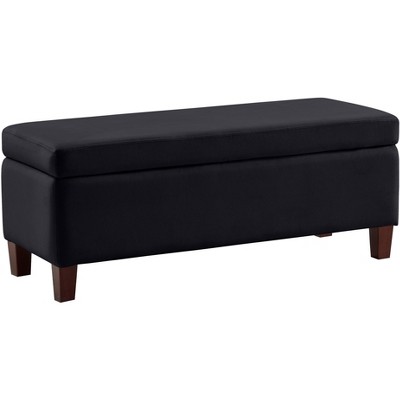 Ornavo Home Hamilton Long Bench Storage Ottoman with Easy Lift Hinge Lid