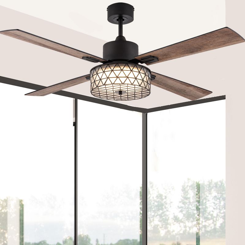 52&#34; Ellie Oil-Rubbed Bronze Metal and Glass Lighted Ceiling Fan - River of Goods, 2 of 15