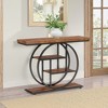 Lirago, 4-Tier Entryway Table with Circular Metal Frame,Made of Engineered Wood & Metal,11.81"D x 41.34"W x 31.5"H,Rustic Brown - 3 of 4