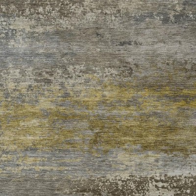 HomeRoots 10' X 14' Taupe Brown And Gold Abstract Washable Indoor Outdoor Area Rug
