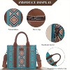 4Pcs Purse Handbag for Women,Vintage Work Shoulder Bag Lightweight,Boho Tote Bag for Daily-Green - 3 of 4