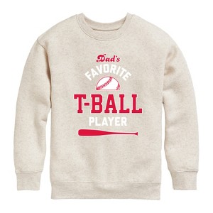Boys' - Instant Message - Dad's Favorite T-Ball Player Graphic Long Sleeve Fleece Sweatshirt - 1 of 4