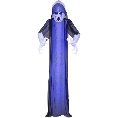Gemmy Lightshow Airblown Inflatable ShortCircuit Frightened Ghost w/ Black Overlay Giant (Blue) , 12 ft Tall