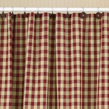 Park Designs Buffalo Check Bear Applique Shower Curtain - Red : Target