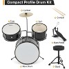 Drum Set 3-Piece for Beginners, Complete Full Size Kit with Bass, Toms, Snare, Stands - 2 of 4