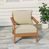 WestinTrends Avalon Teak Outdoor Modern HDPE Patio Club Chair with Deep Seat Cushions - 2 of 4