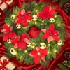 24 Inch Pre-Lit Christmas Wreath with Lights, Timer - Battery Operated - Christmas Decorations Front Door Lighted Wreath for Indoor Wall Window - 2 of 4