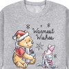 Men's - Winnie the Pooh - Pooh & Piglet Warmest Wishes Christmas Graphic Fleece Sweatshirt - 2 of 4