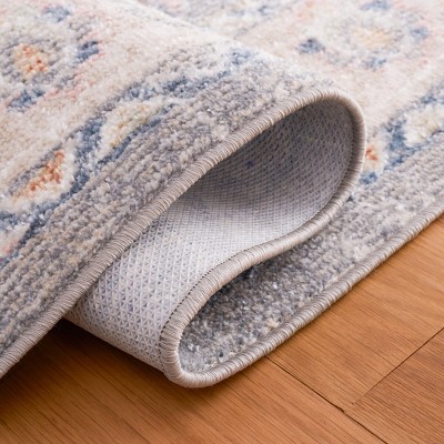 Blair 6'7" Square Gray Synthetic Washable Area Rug