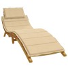 vidaXL Sun Lounger Cushion Sunbed Seating Pad Outdoor Patio Garden Fabric - Melange Beige - 2 of 4