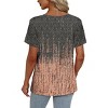 Women's Tops 2025 V Neck Short Sleeve T Shirts Trendy Dressy Vacation Outfits Printed Casual Blouse - 4 of 4