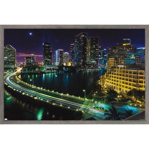 Trends International Cityscapes - Venetian Causeway Framed Wall Poster Prints - 1 of 4