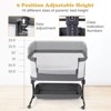 Infans Baby Bassinet Bedside Sleeper, Easy Folding Portable Crib with Wheels, 6 Adjustable Heights, Storage, Mattress & Carry Bag, Gray - 4 of 4