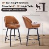 Counter Height Bar Stools Set of 2, 26 Inch Swivel Barstools with Back and Metal Legs for Kitchen Counter, Modern Upholstered Stools Island Chairs - 2 of 4