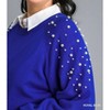 Women's Round Neck Pullover Sweater With Long Sleeve Pearl Details - umgee - 4 of 4