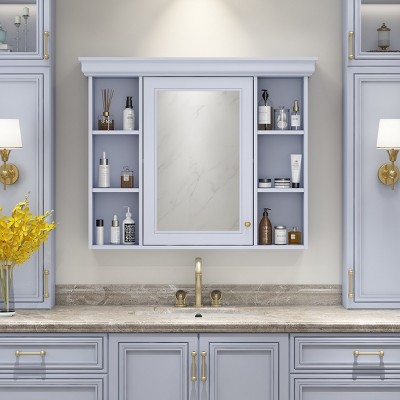 Bathroom Vanity With Medicine Cabinet,Bathroom Mirror Cabinet With Adjustable Shelf,Bathroom Floor Cabinet With Drawers-Cuddlewood