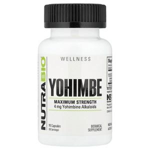 NutraBio Yohimbe, 90 Capsules (100 mg per Capsule) - 1 of 4