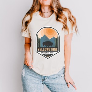 Simply Sage Market Yellowstone National Park Badge Short Sleeve Tee - 1 of 4